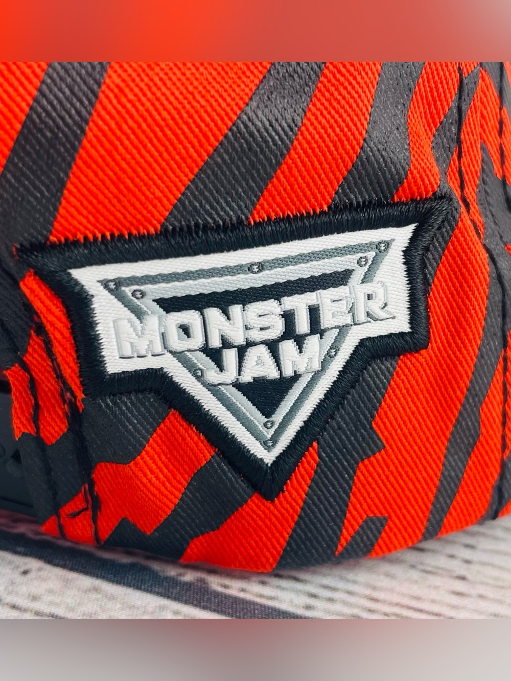Monster Jam El Toro Loco Adult OS Adjustable SnapBack Hat - NEW Orange White - Picture 5 of 8